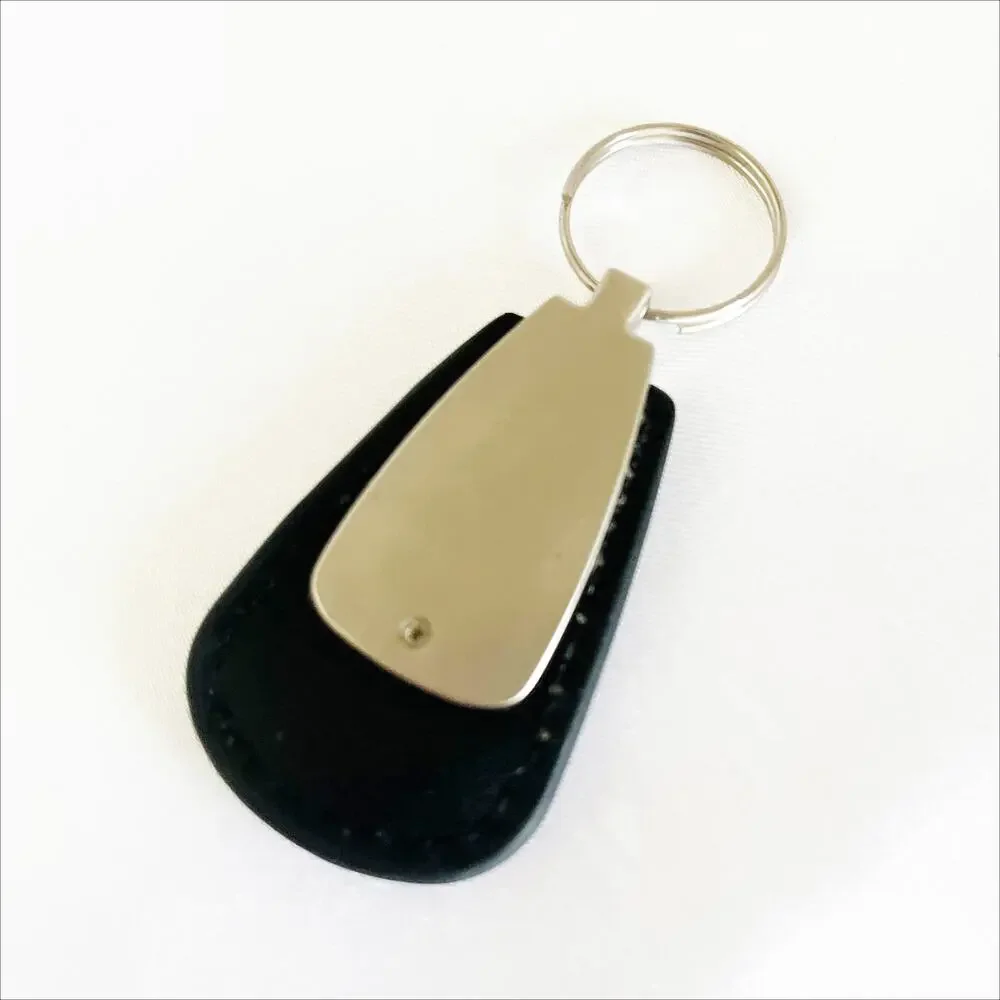 RANGE ROVER Teardrop Key Fob Original Vintage Leather Chrome Metal - Picture 4 of 10